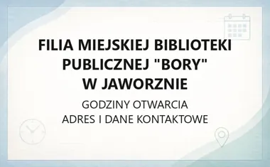 Filia Miejskiej Biblioteki Publicznej "Bory" w Jaworznie - kontakt, godziny, informacje