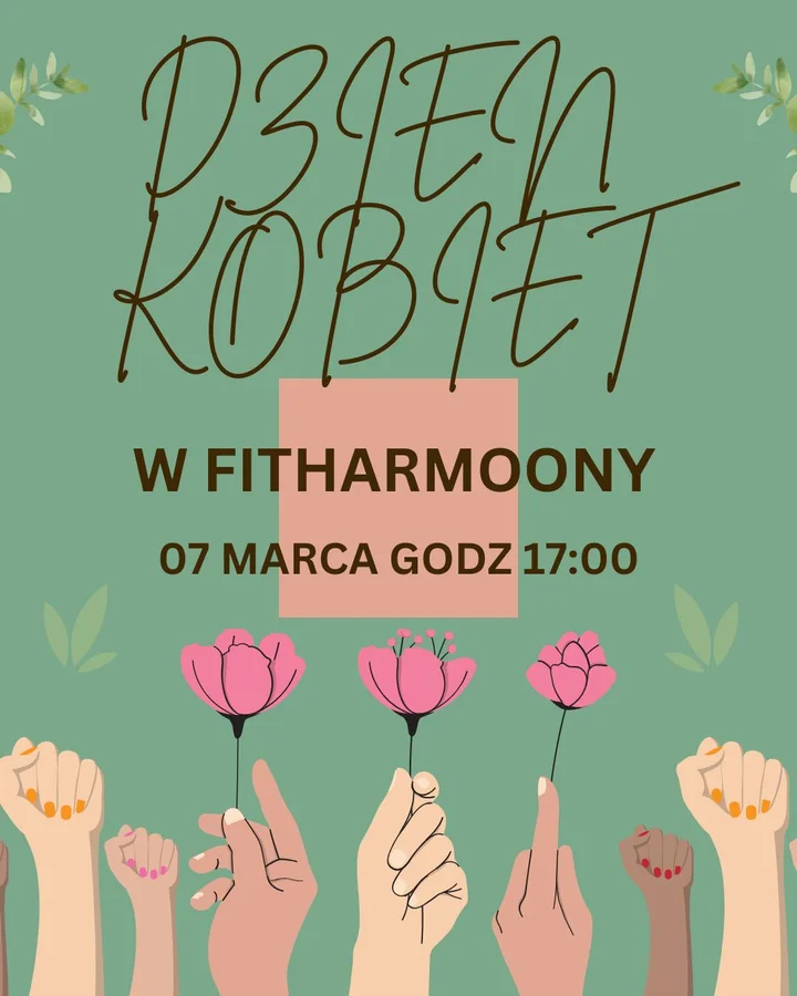 Grafika promocyjna wydarzenia Dzień Kobiet w FitHarmoony — celebracja kobiecości w Jaworznie