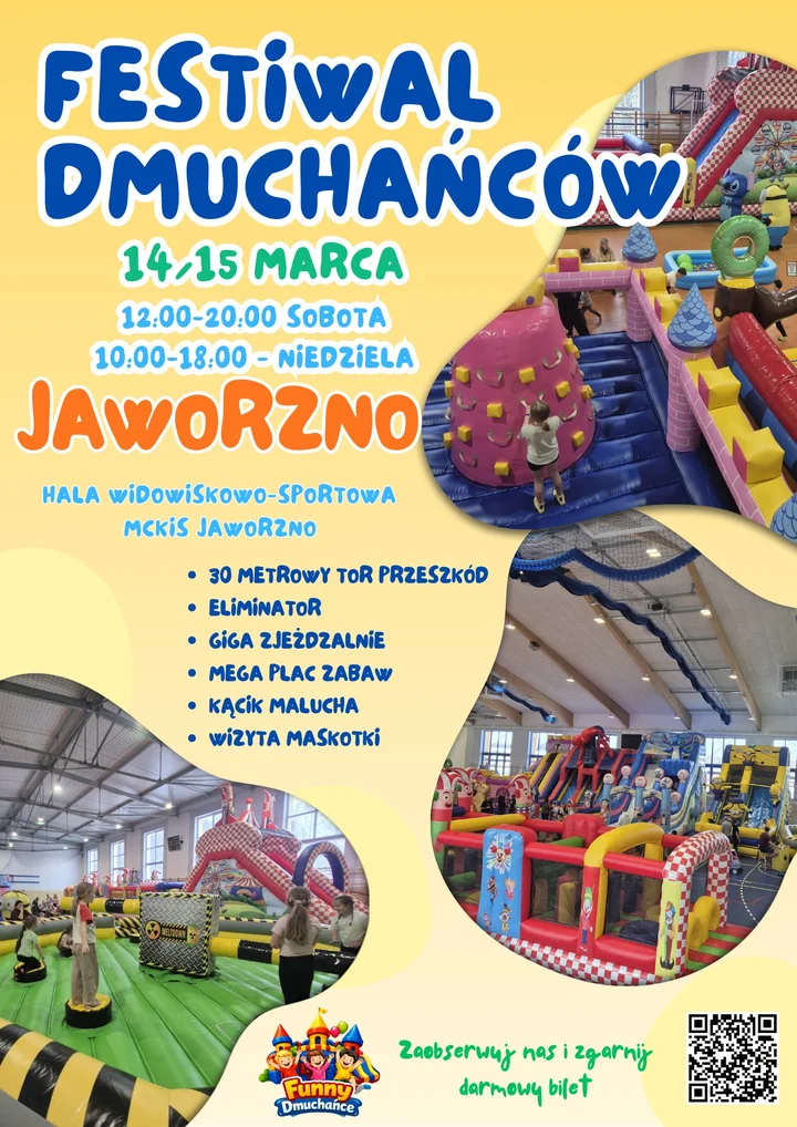 Grafika promocyjna wydarzenia Festiwal Dmuchańców Jaworzno — rodzinny dzień pełen zabawy