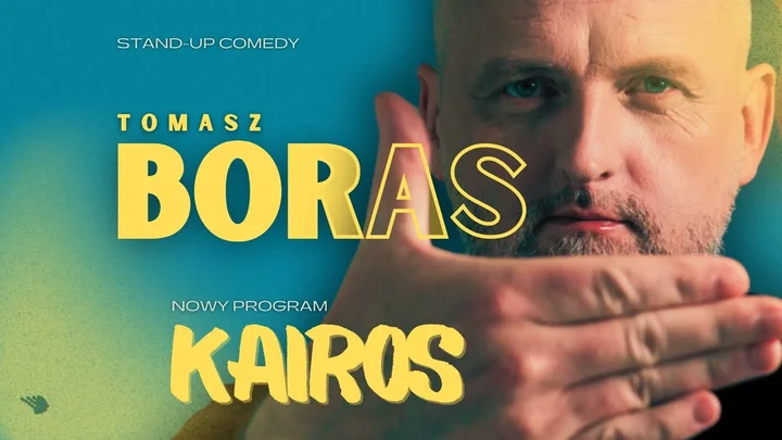Grafika promocyjna wydarzenia TOMASZ BORAS w programie Kairos — stand-up w Jaworznie (17 kwietnia 2026)