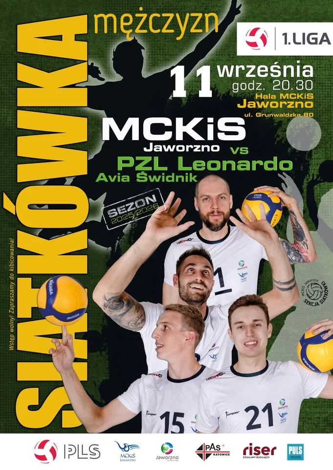 Obrazek przedstawia grafikę promocyjną wydarzenia Mecz inauguracyjny PLS 1: MCKiS Jaworzno — PZL Leonardo Avia Świdnik