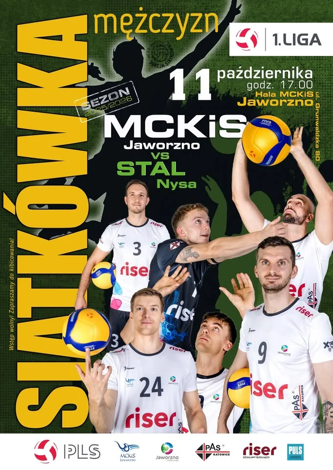 Obrazek przedstawia grafikę promocyjną wydarzenia Mecz MCKiS Jaworzno kontra Stal Nysa — 5. kolejka PLS 1. Liga
