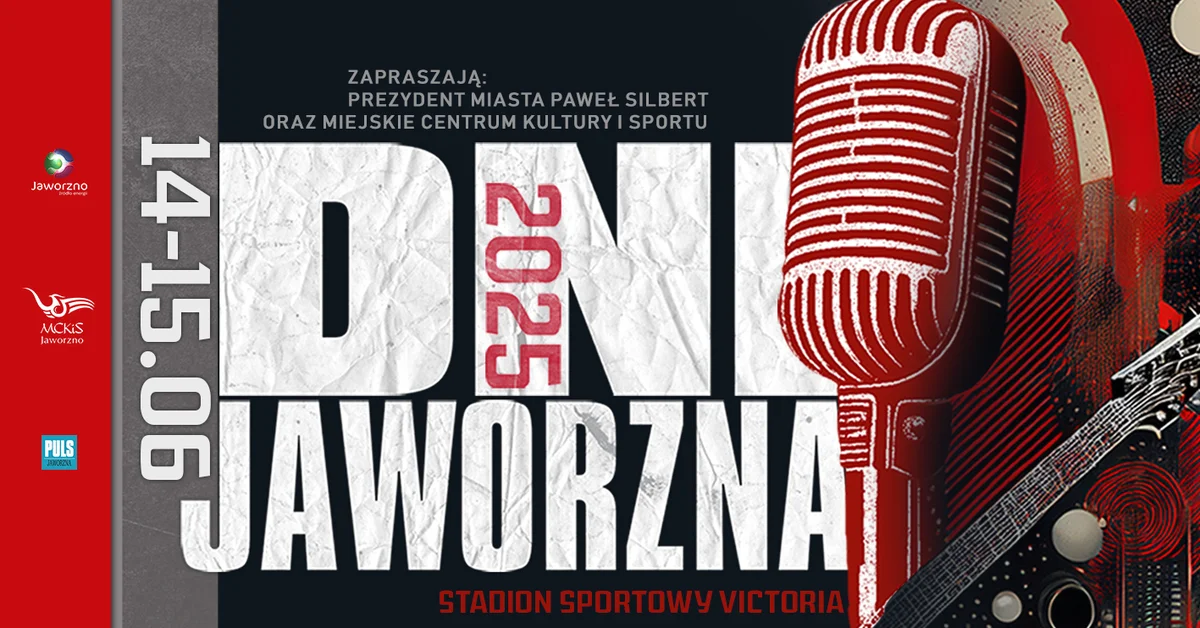 Grafika promocyjna wydarzenia Muzyczne wydarzenie na Stadionie Miejskim Victoria w Jaworznie