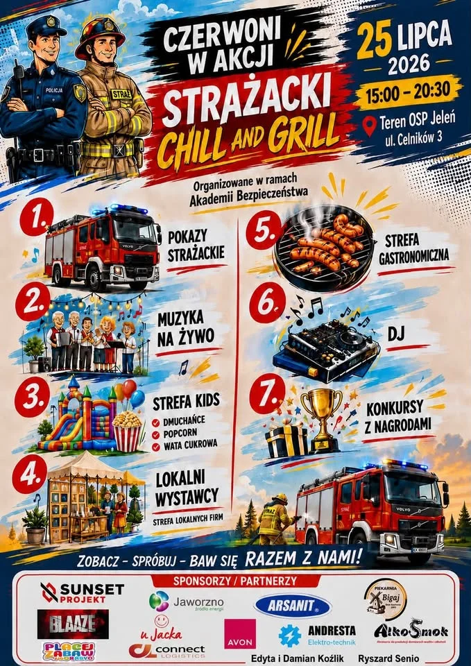 Grafika promocyjna wydarzenia Piknik Strażacki w Jaworznie