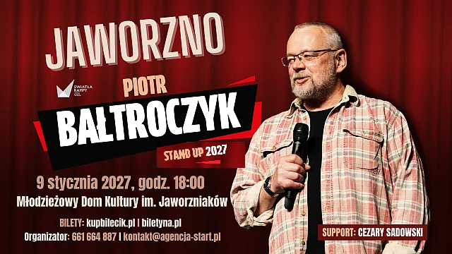 Grafika promocyjna wydarzenia Piotr Bałtroczyk – stand-up 2027