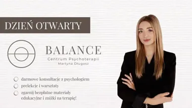 Grafika promocyjna wydarzenia Dzień otwarty w BALANCE w Jaworznie – bezpłatne konsultacje, warsztaty i poznanie zespołu