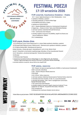 Festiwal Poezji Beskidy 2026 w Jaworznie