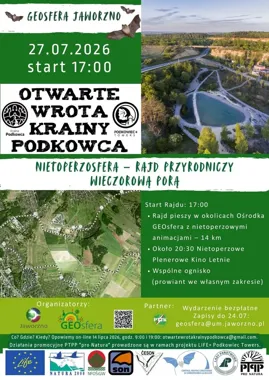 Grafika promocyjna wydarzenia Nietoperzosfera – rajd przyrodniczy i kino