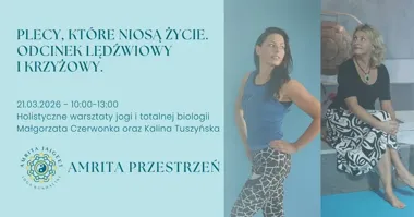Grafika promocyjna wydarzenia Plecy, które niosą życie — warsztat o odcinku lędźwiowo-krzyżowym