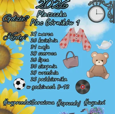 Grafika promocyjna wydarzenia Jaworznicki Pchli Targ w centrum