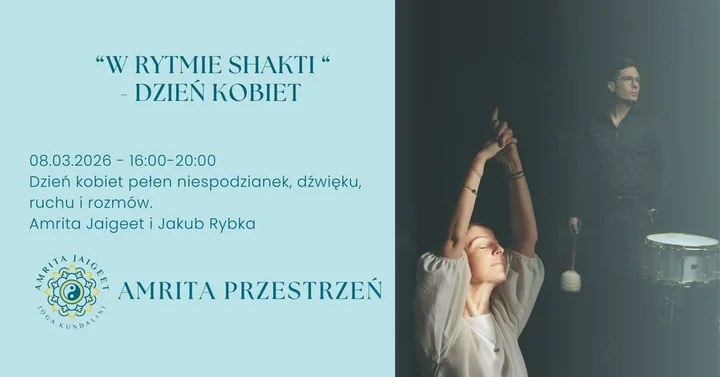 Grafika promocyjna wydarzenia W Rytmie Shakti — Dzień Kobiet w Amrita Jaigeet
