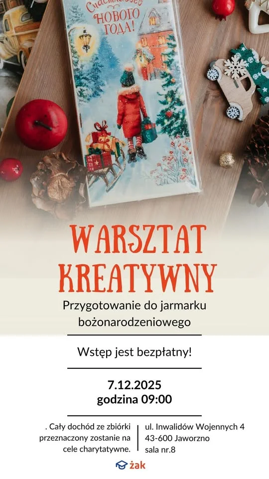 Grafika promocyjna wydarzenia Warsztat kreatywny - druga edycja w ŻAK Jaworzno