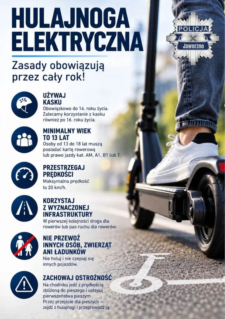 Za szybka jazda na hulajnogach pod lupą policjantów w Jaworznie
