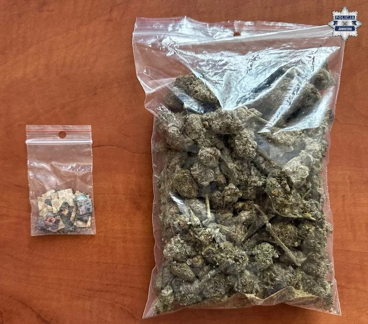 Zaskakujące znalezisko w samochodzie - 65 znaczków LSD i 97 g marihuany